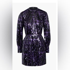 DIANE VON FURSTENBERG
Ellie leopard-print metallic velvet mini dress